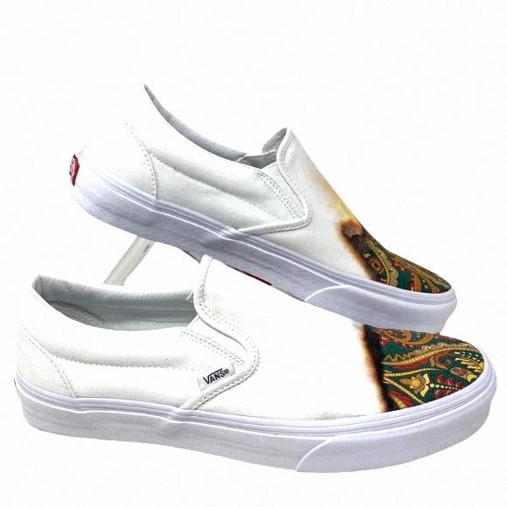 VANS Classic Slip On Shoes Low Top White Women VN000XG8AZQ Skate Sneakers Canvas